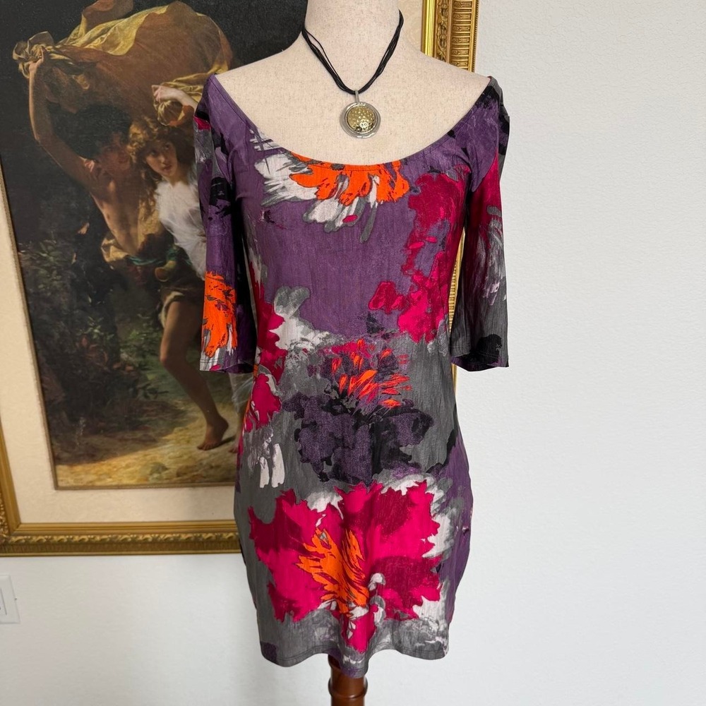 Y2K Floral Art Print Dress